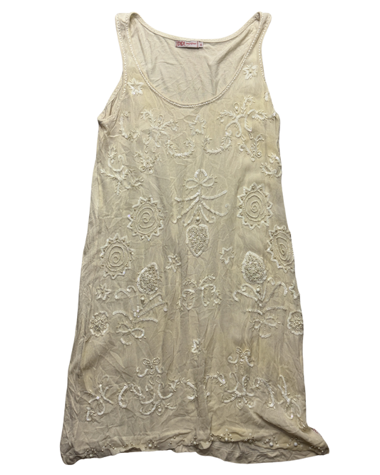 off-White Boho Beaded dress