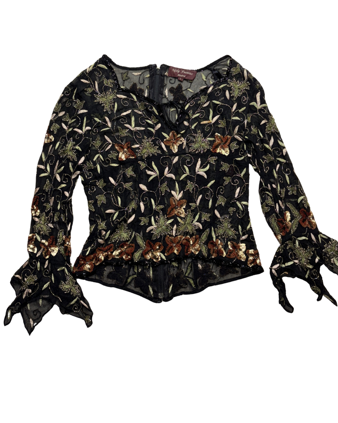 Beaded long sleeve Top