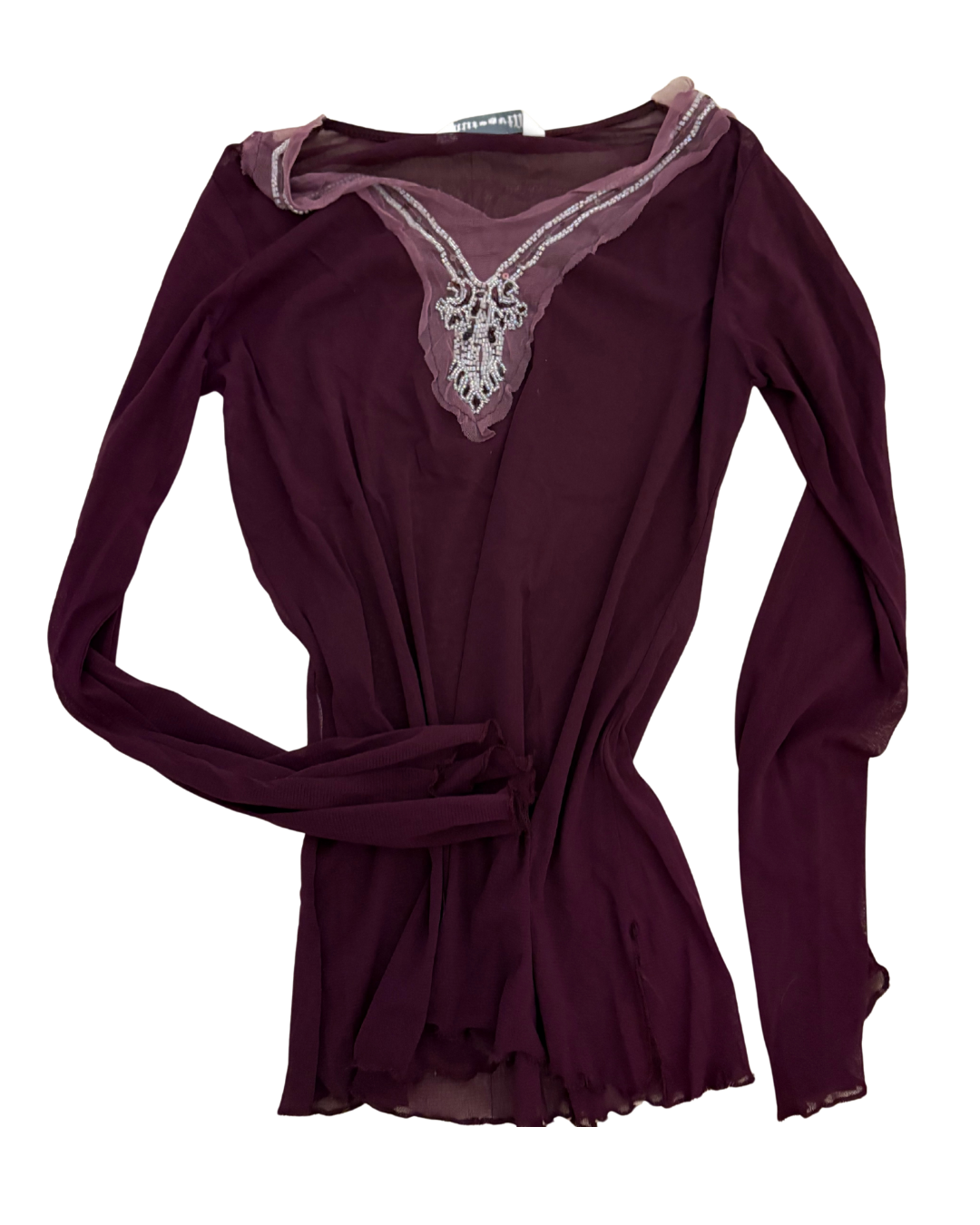 Sheer Burgundy Top