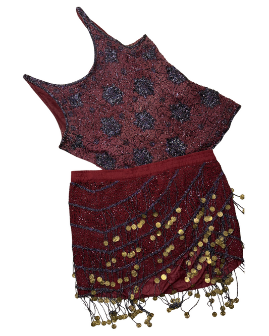 Beaded Burgundy set
