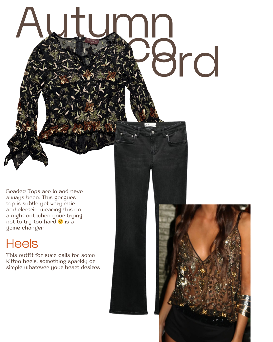 Beaded long sleeve Top