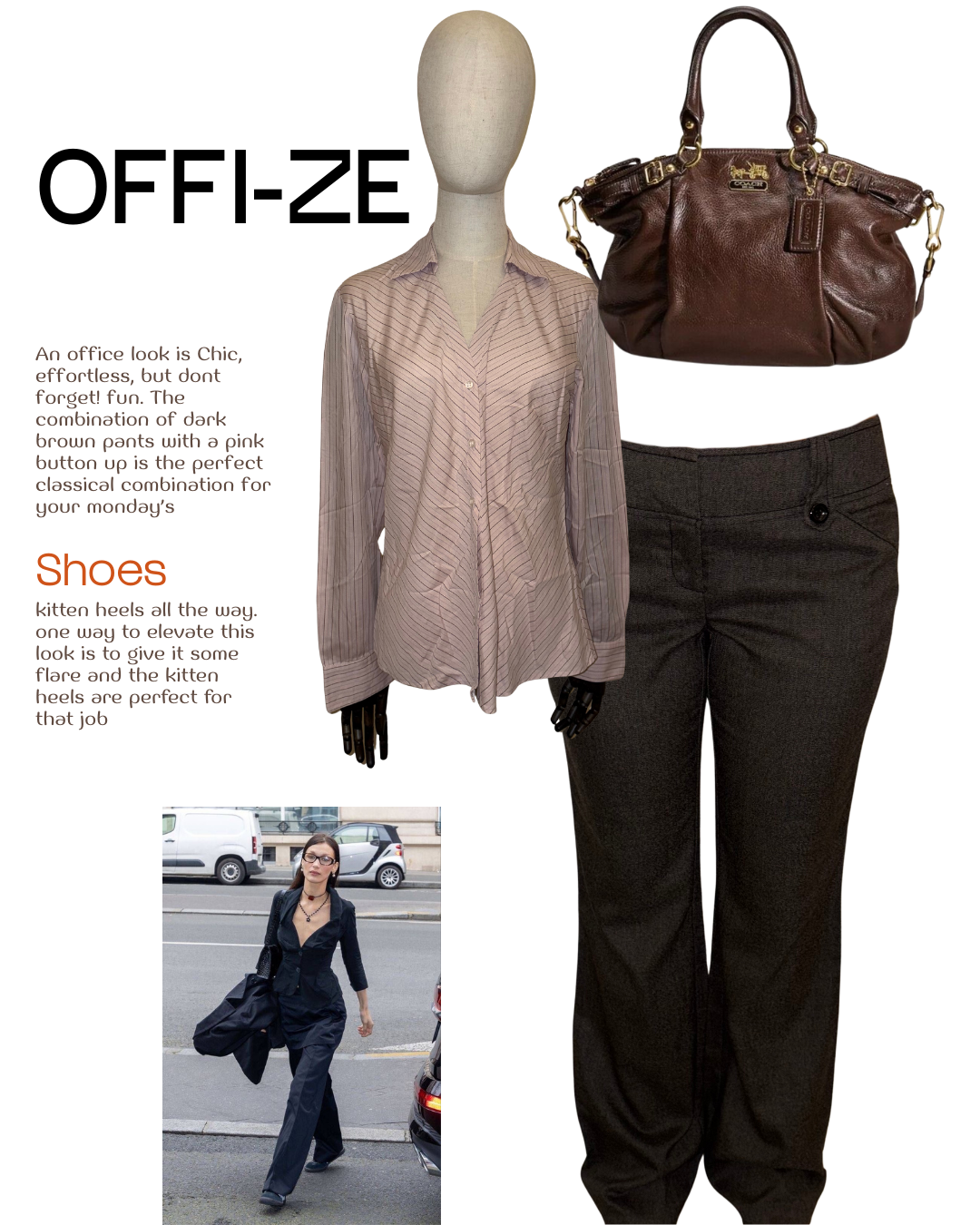 Brown Grey-ish low waist pants