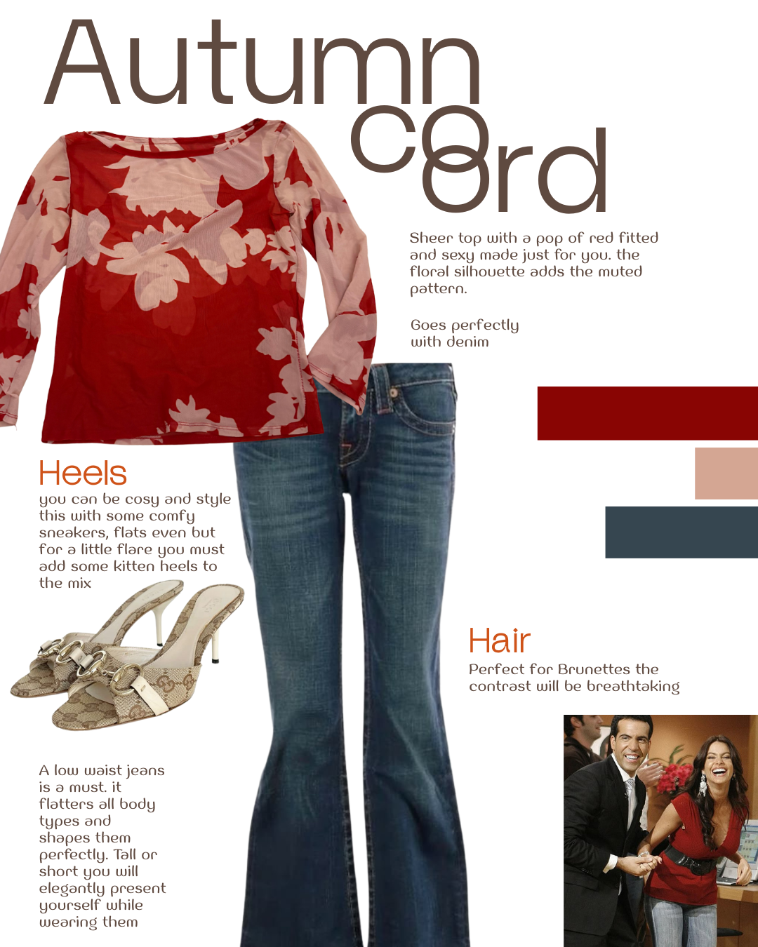 Long sleeve sheer red top