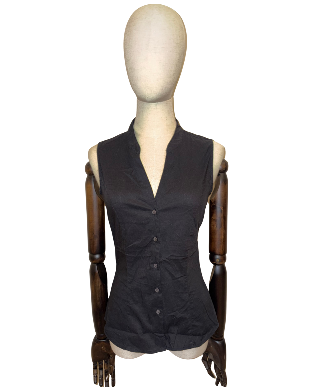 Sleeveless Black Button up Top